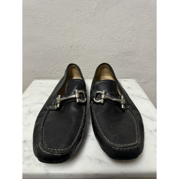 SALVATORE FERRAGAMO PARIGI Black Calf Leather Men‎ Loafers Size 5.5 main image 4